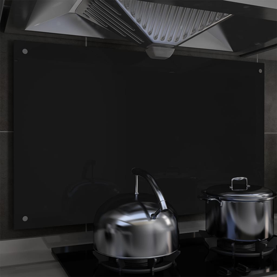 vidaXL stænkplade 100x60 cm hærdet glas sort