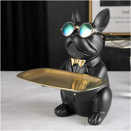 Bulldog med Bakke - Statue