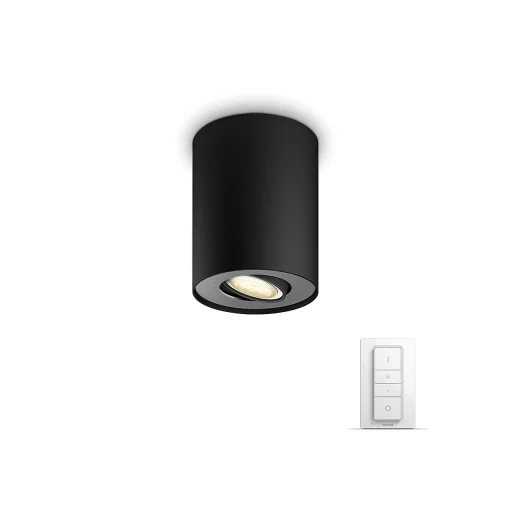 Philips Hue Pillar påbyggingsspot inkl. lysdimmer, sort