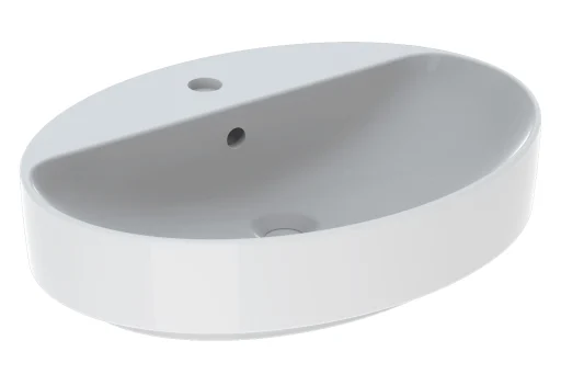 Geberit VariForm bordstående servantm/ tapphull & overløp, oval, 60x45 cm