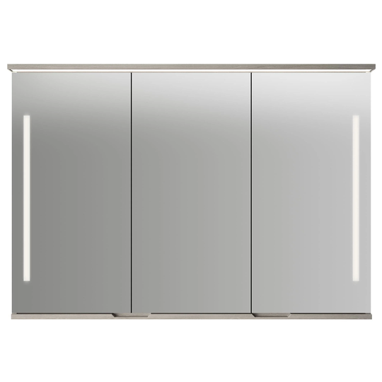 Linn Bad Sogn Speilskap med Integrert Belysning og Stikk Lys eik / 120cm