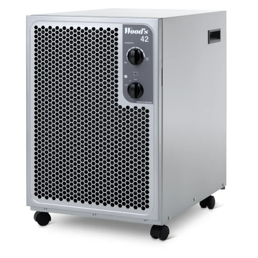 Woods SW42FX Silent avfukter 12 liter/døgn 190 m², sølv/metallfarget