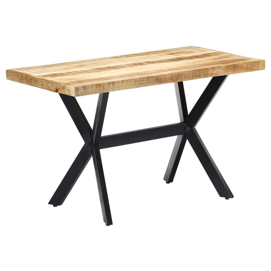 vidaXL spisebord 120 x 60 x 75 cm massivt ru mangotræ