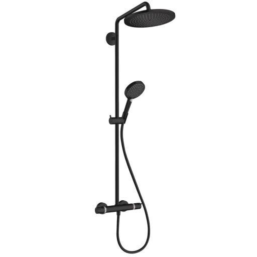 Hansgrohe Croma Select S 280 komplett dusjsystem m/EcoSmart & Raindance Select hånddusj, matt sort