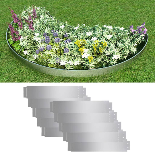 vidaXL bedkanter 10 stk. galvaniseret stål 100 x 20 cm