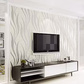 stripe tapet damask veggbelegg klistremerke film flocking non-woven lim nødvendig hjemmeinnredning 1000x53cm/393,7x20,87 tommer