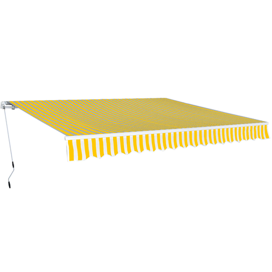 vidaXL foldemarkise manuel betjening 600 cm gul/hvid