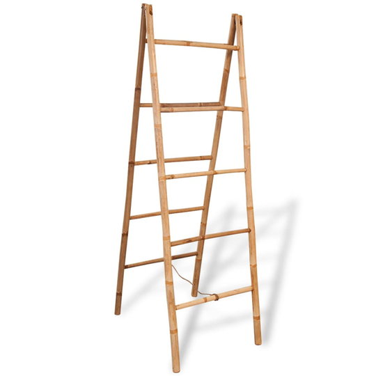 vidaXL dobbelt håndklædestige med 5 ribbe i bambus 50x160 cm