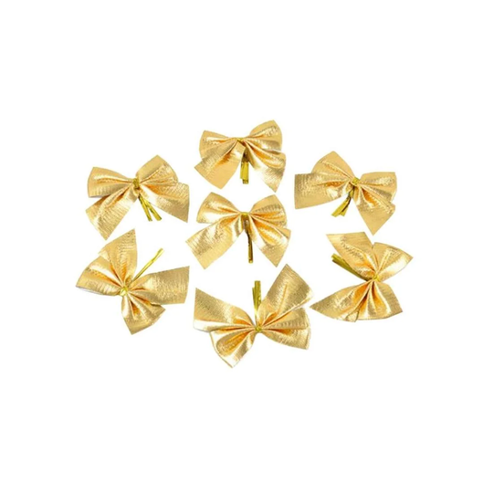 12 sløjfer til juledekoration - Guld