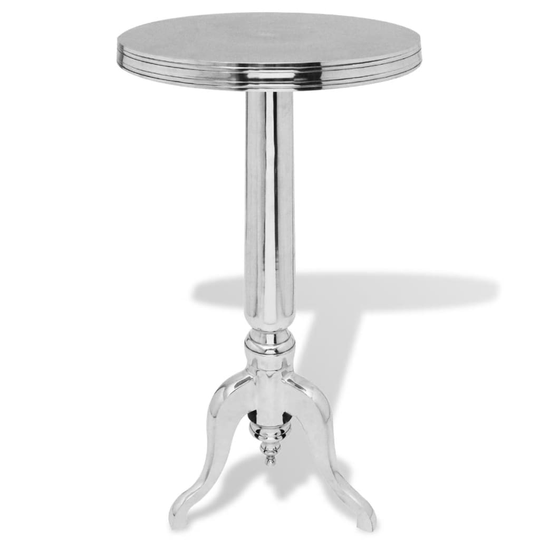 vidaXL sidebord rundt aluminium sølvfarvet