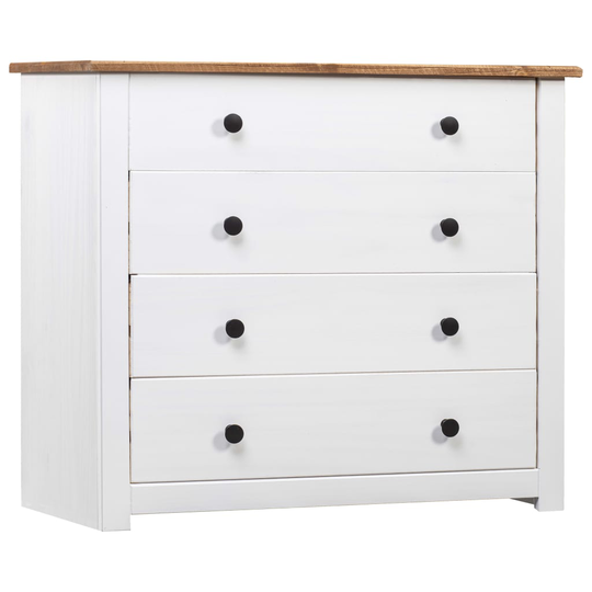 vidaXL sideskab 80 x 40 x 73 cm fyrretræ hvid Panama