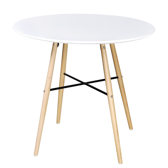 vidaXL spisebord MDF rundt hvid
