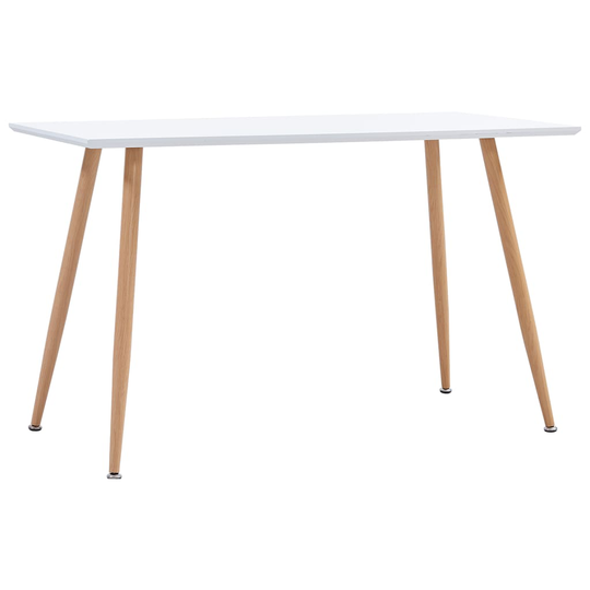 vidaXL spisebord 120 x 60 x 74 cm hvid og egetræsfarve