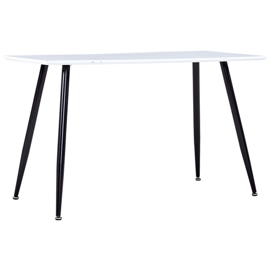 vidaXL spisebord 120 x 60 x 74 cm hvid og sort
