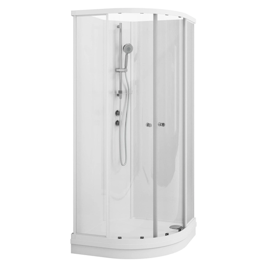 Vikingbad Sofia Lav Dusjkabinett Buet H190cm Hvit Matt / 80x80cm Glass