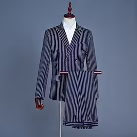 Den store Gatsby Gangster 1920-tallet Slim passform 三件套 Hakkjakkeslag Herre Kostume Årgang Cosplay Bryllup Fest Skoleball Langermet Frakk Jul