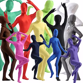 Zentai-drakter Huddrag heldekkende drakter Barne Voksne Spandex Elastan Cosplay-kostymer Herre Dame Ensfarget Halloween / Trikot / Heldraktskostymer / Trikot /