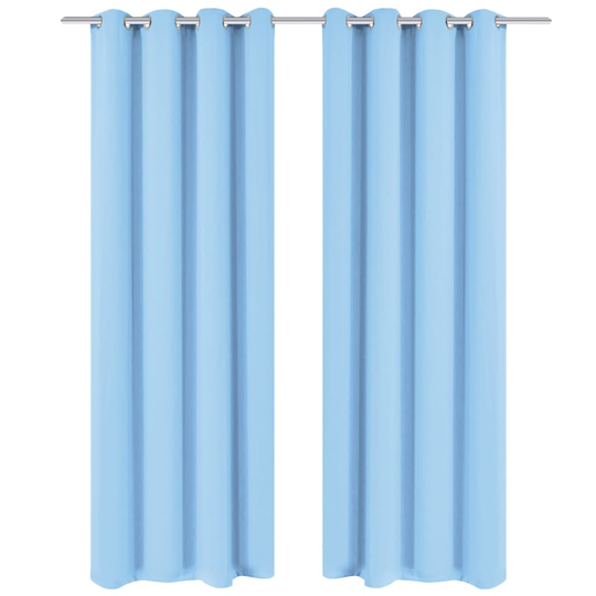 vidaXL mørklægningsgardiner 2 stk. med metalsnøreringe 135x175 cm turkis