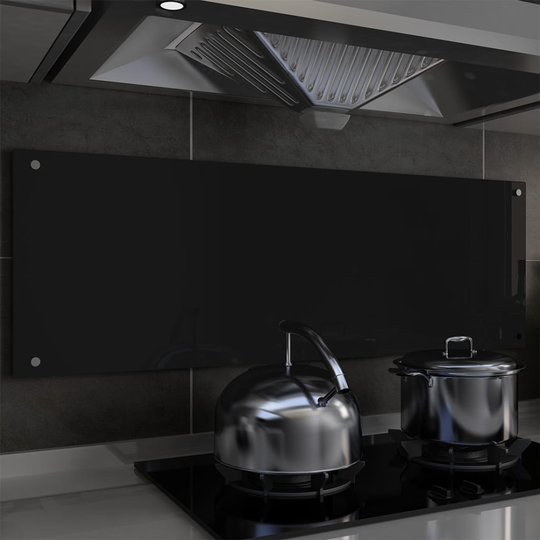 vidaXL stænkplade 120x40 cm hærdet glas sort