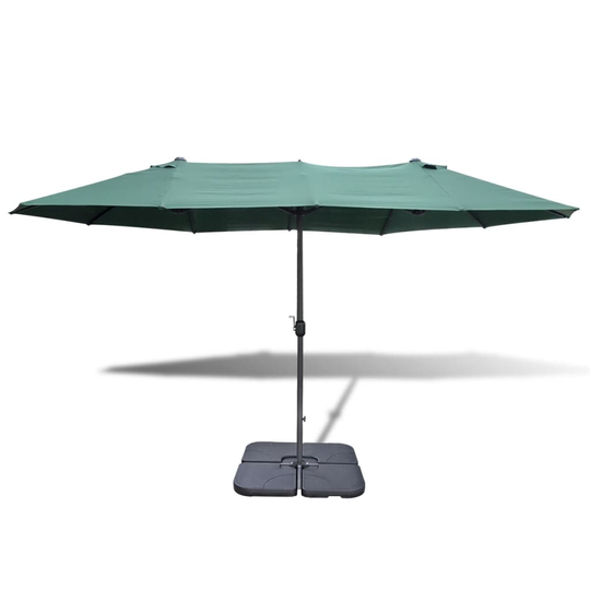 vidaXL parasol med transportabel fod 2,7 x 4,6 m aluminium grøn
