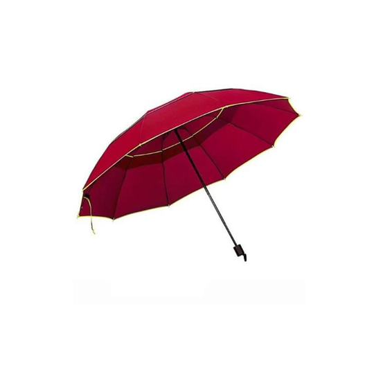 Paraply, Kompakt - 130 cm - Bourgogne / Gul