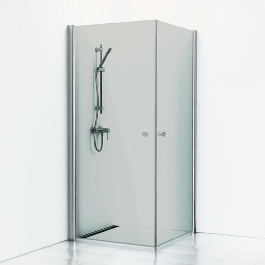 Svedbergs Skoga Dusjhjørne Rett - Røkfarget Glass Matt Aluminium / 70x70cm