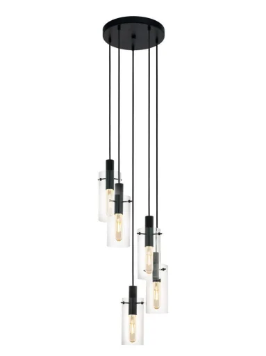 Montefino cluster Ø350 sort, E27, 5X60W
