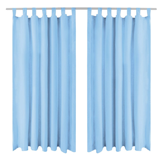 vidaXL gardiner i mikro-satin 2 stk. med løkker 140 x 175 cm turkis