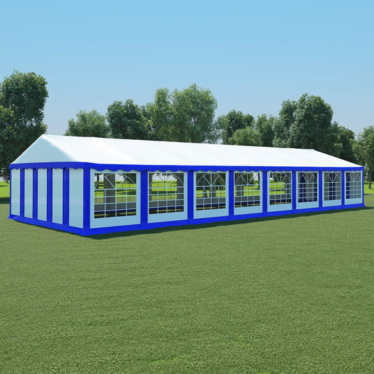 vidaXL havetelt PVC 6 x 16 m blå og hvid