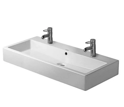 Duravit Vero Servant m/Slipet underkant, 2 Tapphull & Overløp - 100x47 cm
