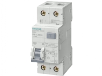 SIEMENS Kombiafbryder B 16A, 1 polet + nul B-karakteristik 6kA kortslutningsbrydeevne 30mA udløsestrøm, 230V AC, 36 mm bred