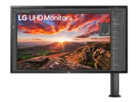 LG Ergo 32UK580-B - LED-skærm - 32 - 3840 x 2160 4K @ 60 Hz - VA - 300 cd/m² - 3000:1 - HDR10 - 4 ms - 2xHDMI, DisplayPort - sort struktur