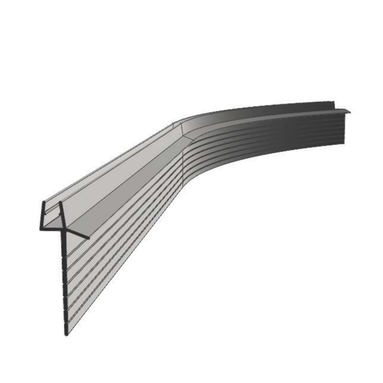 Vikingbad Subbelist Liam Buet PVC H51mm Rivbar - B79cm Svart Matt / Høyre