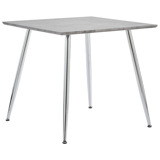 vidaXL spisebord 80,5x80,5x73 cm MDF betongrå og sølvfarvet