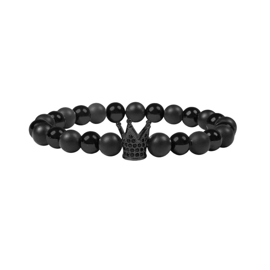 Armbånd, Krone - Sort - Matt / Blank