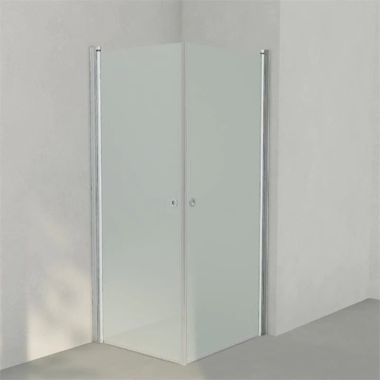 INR Iconic Nordic Rooms Dusjhjørne Linc Angel Original, Frostet/stripe Glass Matt Aluminium / 80x90cm Frostet