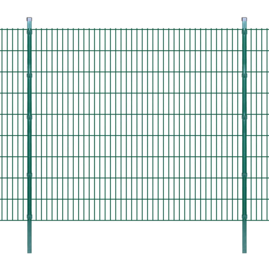 vidaXL 2D paneler og pæle til havehegn, 2.008x1.830 mm, 46 m, grønne