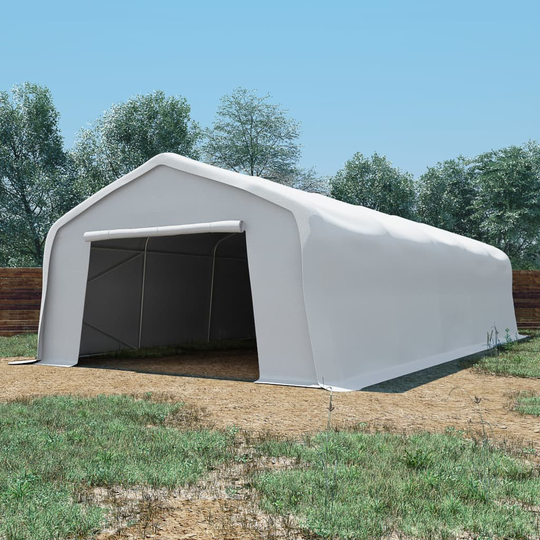vidaXL opbevaringstelt PVC 550 g/m² 5 x 10 m hvid