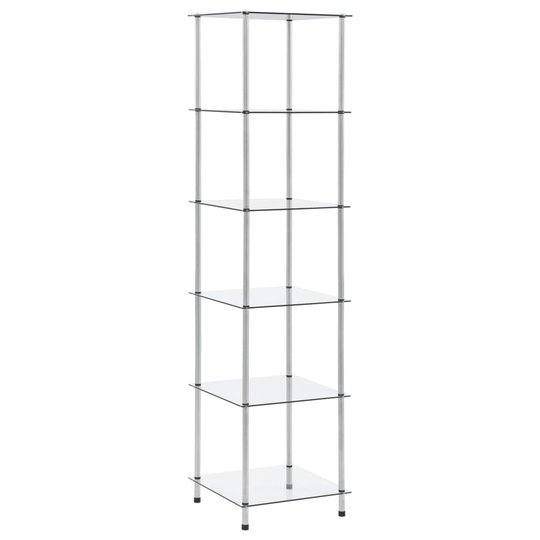 vidaXL reol 6 hylder 40x40x160 cm hærdet glas transparent