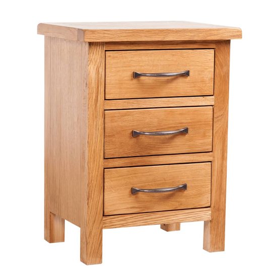 vidaXL sengebord 3 skuffer 40x30x54 cm massivt egetræ