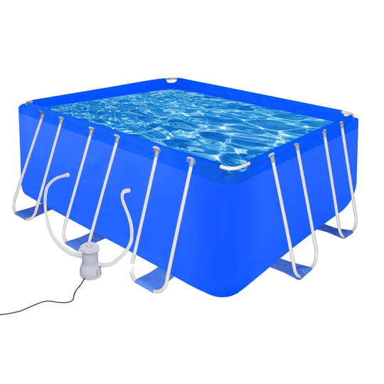 vidaXL swimmingpool med pumpe 400x207x122 cm stål