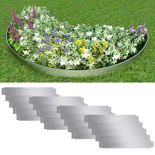 vidaXL fleksibel bedkant 20 stk. 100x14 cm galvaniseret stål