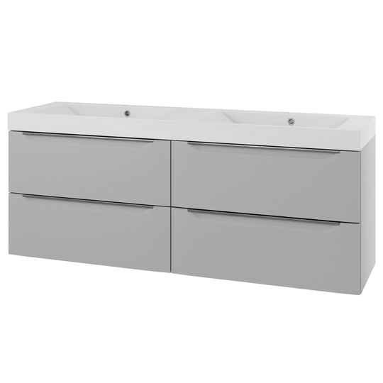 Linn Bad Mari D45cm Servantskap Grå Matt / 160cm Dobbel 4 Skuffer
