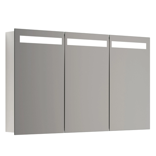 Dansani Mido+ Global Speilskap LED 3 Dører B120xh70cm Hvit Høyglans / 120cm