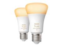 Philips Hue White ambiance - LED-lyspære - form: A60 - E27 - 8 W (tilsvarende 75 W) - klasse F - varmt til køligt hvidt lys - 2200-6500 K (pakke med 2)