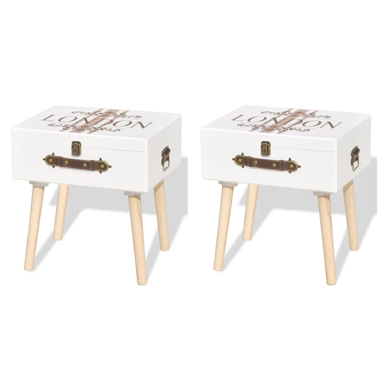 vidaXL sengeskabe 2 stk. 40 x 30 x 41,5 cm hvid