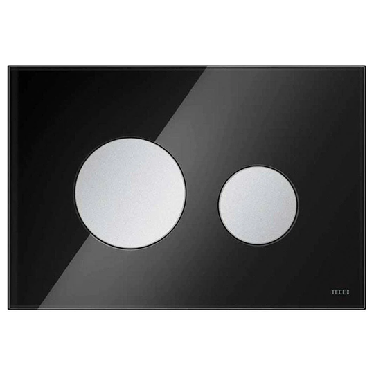 Tece Teceloop Betjeningsplate Glass Svart / Matt Krom