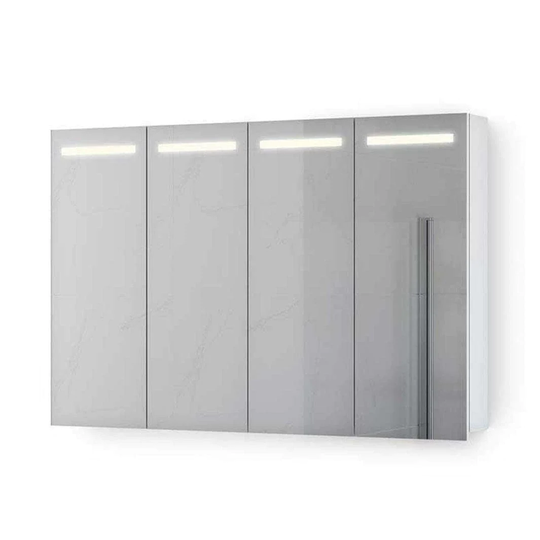 Vikingbad Ida Speilskap M/led, Stikk og Innvendig Speil - B(50-120)Xh80xd46cm Hvit Matt / 120cm