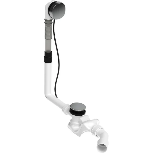 Duravit Quadroval av- og overløpssett t/badekar, avløb i fotenden, 530 mm