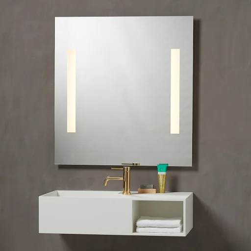 Loevschall Godhavn speil med LED-belysning 80x85 cm